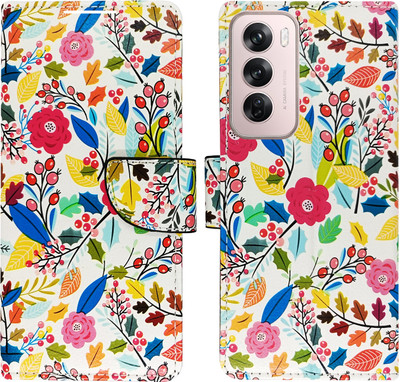 AD Enterprises Flip Cover for Oppo Reno 12 5G(White, Magnetic Case, Pack of: 1)