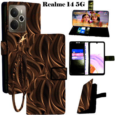 Mxkart Flip Cover for Realme 14 5G(Brown, Pack of: 1)