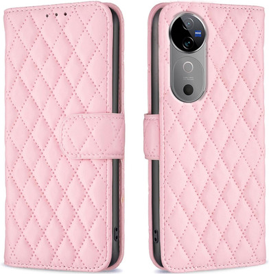 Clickcase Flip Cover for vivo V40 Pro 5G(Pink, Dual Protection)