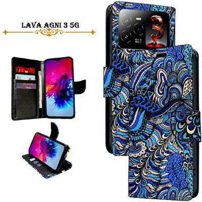 PARGO Flip Cover for Lava Agni 3 5G(Blue, Pack of: 1)
