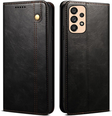 ClickAway Wallet Case Cover for Samsung Galaxy A53 5G _Sheer Black | High Premium Business Series Edition Flip Back Cover(Black, Electroplated, Pack of: 1)
