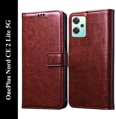 Mehsoos Flip Cover for OnePlus Nord CE 2 Lite 5G(Brown, Dual Protection, Pack of: 1)