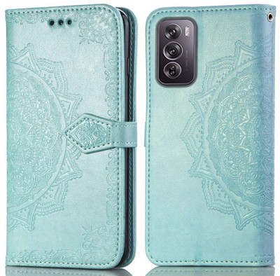 Perkie Flip Cover for OPPO Reno 12 Pro 5G(Green, Dual Protection)