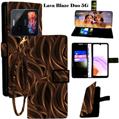 Toklot Flip Cover for Lava Blaze Duo 5G(Brown, Pack of: 1)