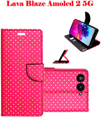 Mxkart Flip Cover for Lava Blaze Amoled 2 5G(Pink, Pack of: 1)