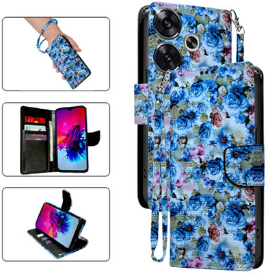 Asmart Flip Cover for Poco F6 5G(Blue, Pack of: 1)