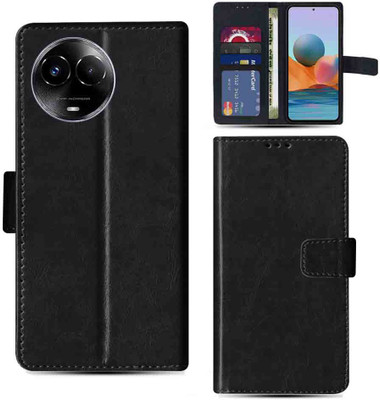 Kalua Mall Flip Cover for Realme 11x 5G pouch cover | Realme RMX3785 pouch cover | Black(Black, Magnetic Case, Pack of: 1)