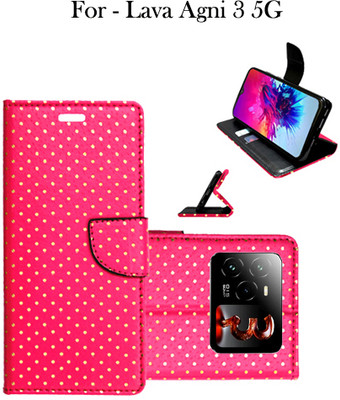 SHANNO Flip Cover for Lava Agni 3 5G(Pink, Pack of: 1)
