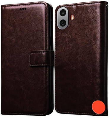 Flipkart SmartBuy Flip Cover for CMF by Nothing Phone 1 5G(Brown, Pack of: 1)