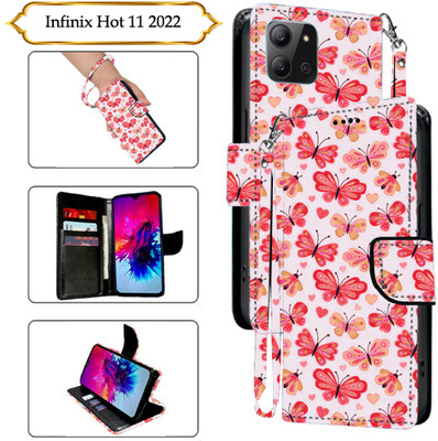 SALGO Flip Cover for Infinix Hot 11 2022(Red, Pack of: 1)