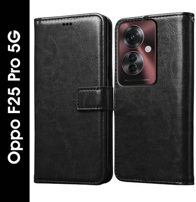 Casotec Flip Cover for Oppo F25 Pro 5G(Black, Pack of: 1)
