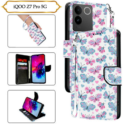 Cutemart Flip Cover for iQOO Z7 Pro 5G(White, Pack of: 1)