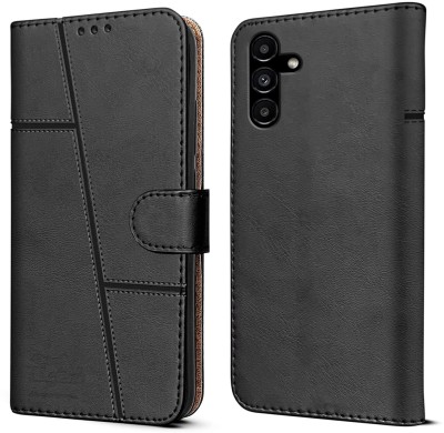 NIMMIKA ENTERPRISES Flip Cover for Samsung Galaxy M14 5G(Premium Leather Material | 360-degree protection | Stand Feature)(Black, Dual Protection, Pack of: 1)
