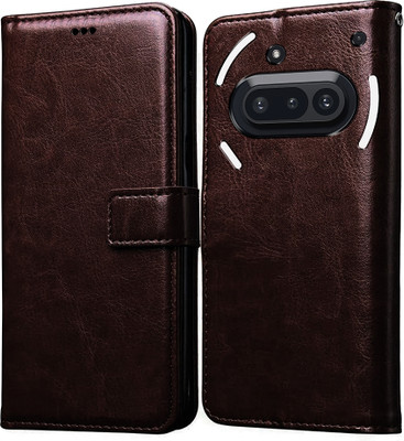 Casotec Flip Cover for Nothing Phone (3a) 5G(Brown, Pack of: 1)