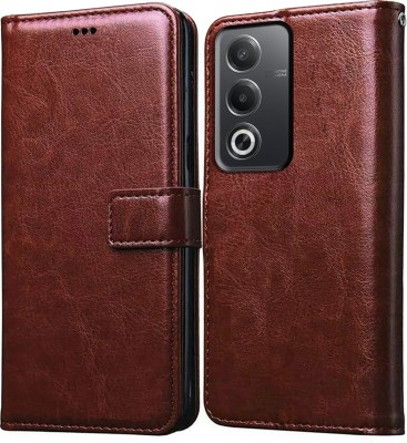 Casotec Flip Cover for Oppo A3 Pro 5G, Oppo K12x 5G(Brown, Pack of: 1)