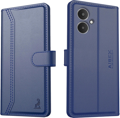 AIBEX Flip Cover for Redmi 13C 5G| Premium Leather Finish | Magnetic Closure | Kickstand Feature(Blue, Magnetic Case, Pack of: 1)
