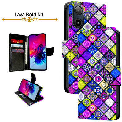 Cutemart Flip Cover for Lava Bold N1(Purple, Pack of: 1)