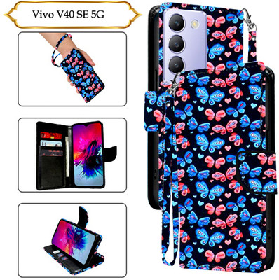 Asmart Flip Cover for Vivo V40 SE 5G(Black, Pack of: 1)