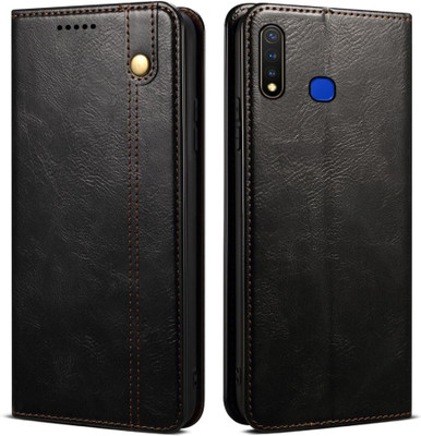 GoPerfect Flip Cover for Vivo Y19 U20 |No.1 Top Trending Business Series | Wallet Back Cover(Black, Magnetic Case, Pack of: 1)