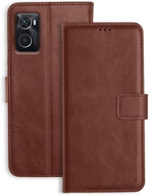 BITON Flip Cover for Oppo K10 4G Flip Cover | Leather Finish | Inside Pockets & Stand | Shockproof Wallet(Brown, Hard Case, Pack of: 1)