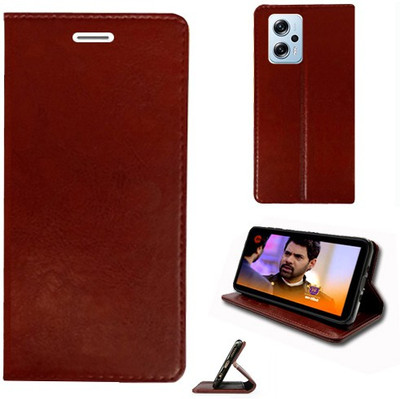 Realgo Flip Cover for Redmi K50i 5G(Brown, Pack of: 1)