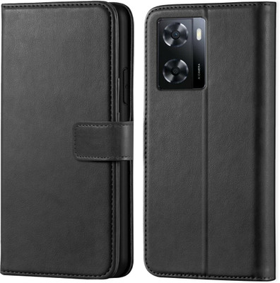 Slugabed Flip Cover for Oppo A57 2022, Oppo A57 4G, Oppo A57(Black, Flexible, Pack of: 1)