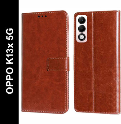 Wynhard Flip Cover for OPPO K13x 5G(Brown, Grip Case, Pack of: 1)
