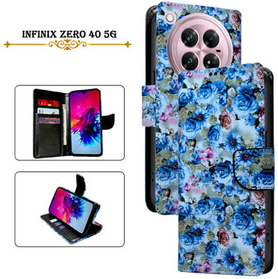 Asmart Flip Cover for Infinix Zero 40 5G(Blue, Pack of: 1)