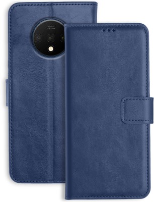 Orosky Flip Cover for OnePlus 7T(Blue, Dual Protection, Pack of: 1)