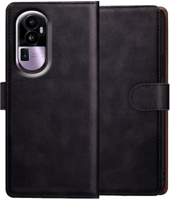 Xester Flip Cover for OPPO RENO 10 PRO PLUS 5G |Vegan PU Leather |Foldable Stand & Pocket |Magnetic Closure(Black, Dual Protection, Pack of: 1)