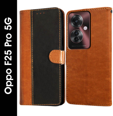 Casotec Flip Cover for Oppo F25 Pro 5G(Black, Pack of: 1)