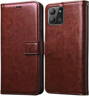 Casotec Flip Cover for Infinix Hot 11 (2022) 4G(Brown, Pack of: 1)