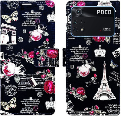 Dhar Flips Flip Cover for POCO X4 Pro 5G(Black, Magnetic Case, Pack of: 1)