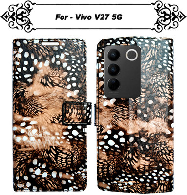 Asmart Flip Cover for Vivo V27 5G(Brown, Pack of: 1)