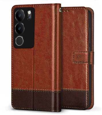 Fashionury Flip Cover for Vivo V29 5G, Vivo V29 Pro 5G(Brown, Magnetic Case, Pack of: 1)