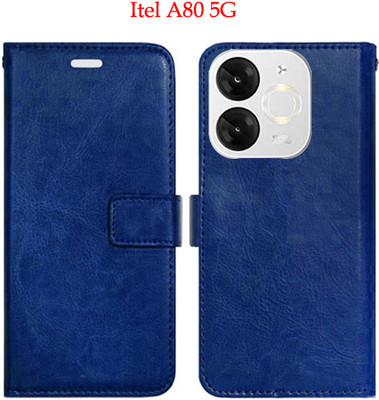 Toklot Flip Cover for Itel A80 5G(Blue, Pack of: 1)
