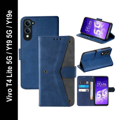 Mashgul Flip Cover for Vivo T4 Lite 5G, Vivo Y19 5G, Vivo Y19e(Blue, Shock Proof, Pack of: 1)