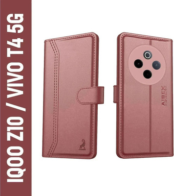 AIBEX Flip Cover for Vivo T4 5G / iQOO Z10 5G |Premium Leather Finish | Magnetic Closure | Kickstand Feature(Brown, Magnetic Case, Pack of: 1)
