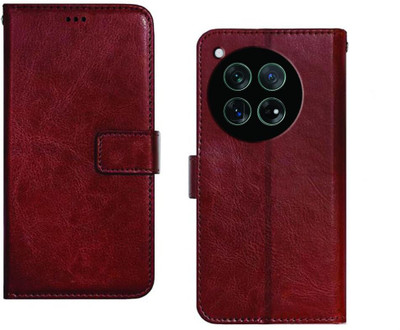 Slugabed Flip Cover for OnePlus 12R 5G(Brown, Dual Protection, Pack of: 1)