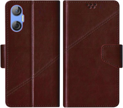 SScase Flip Cover for Tecno POVA Neo 5G(Brown, Shock Proof, Pack of: 1)