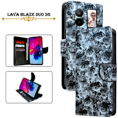Cutemart Flip Cover for Lava Blaze Duo 5G(Black, Pack of: 1)