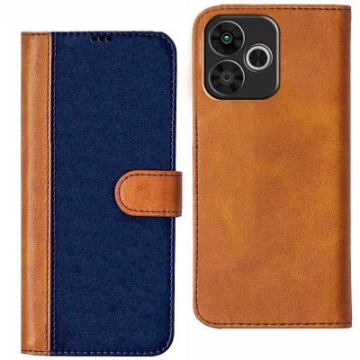 Knotyy Flip Cover for Poco M6 Plus 5G(Blue, Brown, Dual Protection, Pack of: 1)