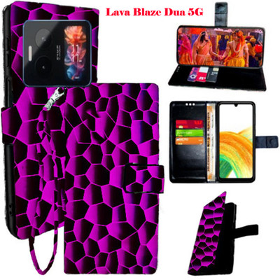 Mxkart Flip Cover for Lava Blaze Dua 5G(Pink, Pack of: 1)