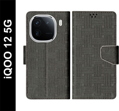 SBMS Flip Cover for iQOO 12 5G(Black, Shock Proof, Pack of: 1)