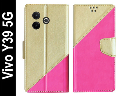 SBMS Flip Cover for Vivo Y39 5G Back Cover Case with Magnatic Closure(Pink, Shock Proof, Pack of: 1)