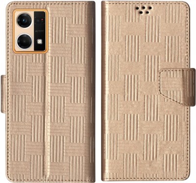 SScase Flip Cover for Oppo F21s Pro 4G(Gold, Shock Proof, Pack of: 1)