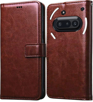 Casotec Flip Cover for Nothing Phone (3a) 5G(Brown, Pack of: 1)