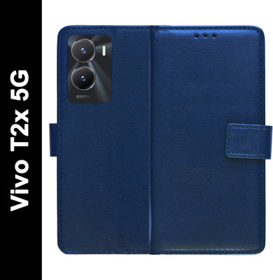 SUPER-ME Flip Cover for VIVO T2X 5G(Blue, Dual Protection, Pack of: 1)