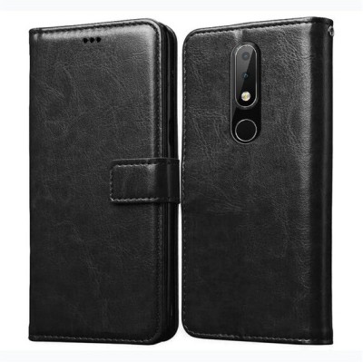 AKSP Flip Cover for Nokia 6.1plus Wallet Stand and Shock Proof(Black, Magnetic Case, Pack of: 1)