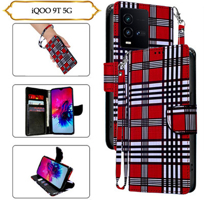 SALGO Flip Cover for iQOO 9T 5G(Red, Pack of: 1)